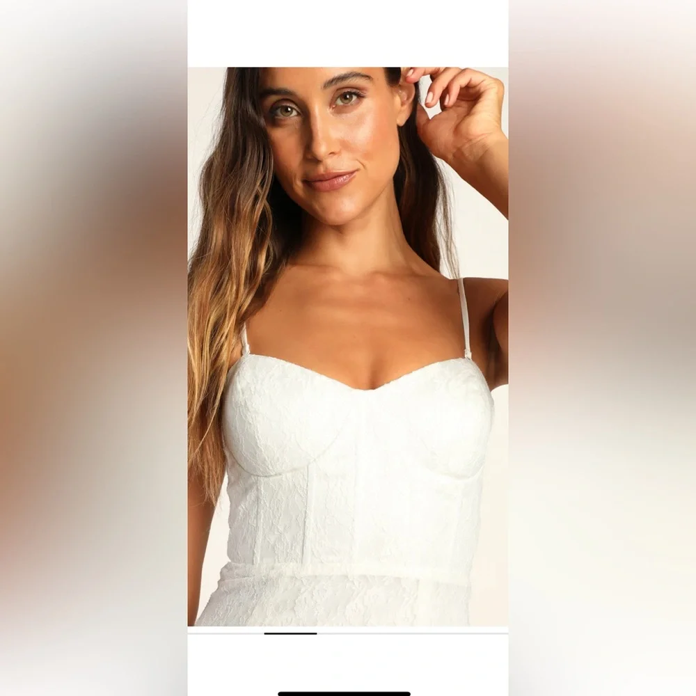 Lulu's Elegant Strapless Cream Dress - Picture 3 of 8